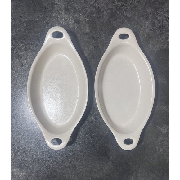 Corningware Creations Stoneware AU Gratin Dish 12 Oz Bakeware Handles Lot Of 2 - Picture 1 of 6